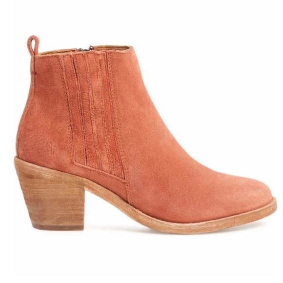 Frye Alton Chelsea Rosewood Red Suede ankle boot booties 8.5 - Picture 1 of 7